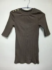 ザラ ZARA ゴージ 半袖 Tシャツ ブラウン