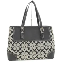 COACH ショルダーバッグ シグネチャー レザー×キャンバス ブラック 6894