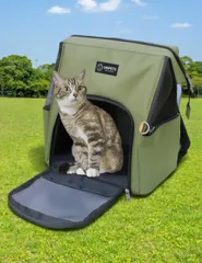 uni+ ペットキャリーバッグ 犬 猫 小型犬用 折りたたみ リュックキャリー 通気性 3way アウトドア折りたたみ 大容量 軽量 安全設計 ショルダーバッグ 猫／犬／うさぎ用小屋 通気性、安定性 携帯便利 車載 旅行 キャンピング 通院 散歩 電車移動 災のサムネイル
