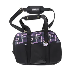 ANNA SUI アナスイ ネオプレーンキャリートート｜ソフトキャリーバッグ 2way キャリー バッグ トート 車載 旅行 アウトドア 通気 犬 猫 (ブラック)のサムネイル