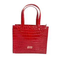 フォリフォリ ハンドバック クロコ風フェイクレザー ハンドバッグ Folli Follie レッドのサムネイル