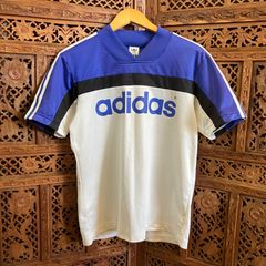 デサント製 アディダス　サッカー ゲーム　シャツ　ユニフォーム　XO adidas サッカーシャツ 青 XO - メルカリ