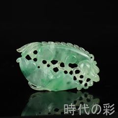 中国古美術【古玉 翡翠 玉牌】明清時代 童子文 裝身具 羊脂玉 天然石