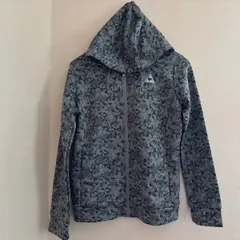 (^w^)b le coq sportif ルコックスポルティフ 花柄　ジップアップパーカー グレー 長袖　トップス　パーカー　トレーナー　フルジップ　ブルゾン　コットン　カジュアル　上着　羽織り　総柄　防寒　可愛い　レディース　Mサイズ　OM12545ONのサムネイル