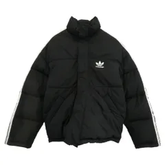 BALENCIAGA バレンシアガ 714898 TN019 ×adidas アディダス ライン オーバーサイズ ダウン ジャケット ブラック系 34【極上美品】【中古】のサムネイル