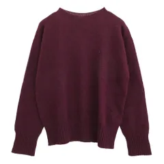 ANATOMICA アナトミカ 2PLY SHETLAND REAL SHETLAND WOOL リアル シェットランド ウール ワインレッド クルーネック ニット ワインレッド系 38【中古】のサムネイル