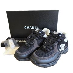 CHANEL 2025年モデル ココマーク ブラック スニーカー 36 - メルカリ
