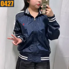 95 POLO ポロ ラルフローレン ネイビー スタジャン ジップアップ ジャケット アウター M