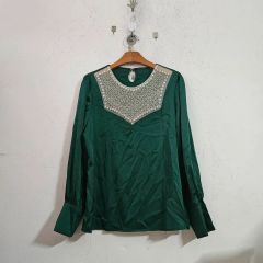 美品⭐︎Jane Marple シルク混 フリルブラウス グリーン 2way - メルカリ