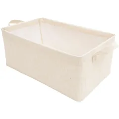新品 NUOLUX 衣類 服 収納ケース ボックス 大容量 布製 取っ手付き 折りたたみ おしゃれ ポータブル 収納バスケット 洗濯物入れ 衣類・雑貨整理用 白 47x28x20cmのサムネイル