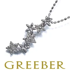  ダイヤ ダイヤモンド 0.20ct フラワー ネックレス K18WG #193321