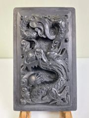 龍彫刻】書道 硯 すずり 韓国製 年代物 平成3年 済州島 骨董品 - メルカリ