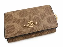 極美品☆COACH コーチ　５連キーケース　ファイブ リング キー ケース・シグネチャー キャンバス　CZ274