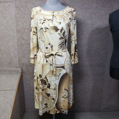 VALENTINO ROMA シルク フラワープリント ワンピース ベージュ - メルカリ