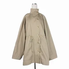 パトゥ PATOU 23SS オーガニックコットンジャカード ドローストリングパーカー ミリタリージャケット 36 ベージュ 23S-0U018-0074