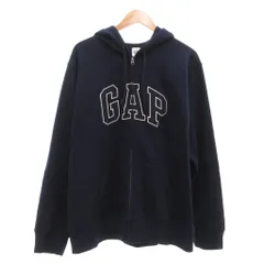 ギャップ GAP タグ付き スウェット パーカー トレーナー ミドル ハーフ丈 XL 紺 ネイビー フルジップ /ML ■ECF004
