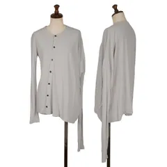 ヨウジヤマモト ファムYohji Yamamoto FEMME コットン天竺アシンメトリーカーディガン グレー2のサムネイル