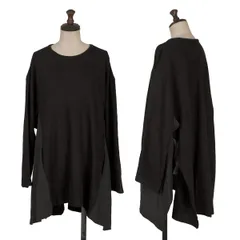 ヨウジヤマモト ファムYohji Yamamoto FEMME サイド異素材切替ニットソー 黒グレー2のサムネイル