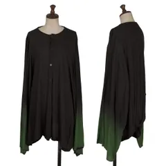 ヨウジヤマモト ファムYohji Yamamoto FEMME 顔料グラデーションプリントワイドスリーブカーディガン 黒緑2のサムネイル