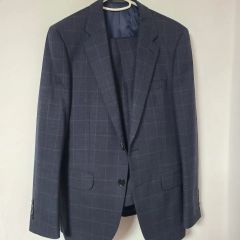 極美品 NIKKE super130s】ヒルトン スーツ ペンチェック 紺 - メルカリ