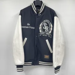 【中古】SCHOTT メルトン　スタジアムジャケット サイズM ブラック/ホワイト 3122075 ショット[17]のサムネイル
