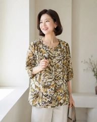 ローラアシュレイ リネン100% ボタニカル総柄シャツ 麻 - メルカリ