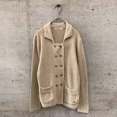 クロコダイル　CROCODILE ベージュコットンニットカーディガン刺繍入りのサムネイル