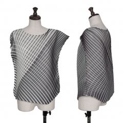 プリーツプリーズ ALT BLOCKING STRIPE トップス 7分袖 - メルカリ