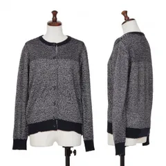 アーペーセーA.P.C. ボーダー織りニットカーディガン 紺シルバーXSのサムネイル
