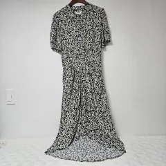 新品) ZADIG&VOLTAIRE ザディグ・エ・ヴォルテール ブラック フラワー ロング ONE PIECEのサムネイル