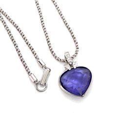 美品★ SWAROVSKI スワロフスキー ネックレス Oceanic ハート タンザナイト ロジウムコーティング