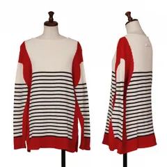 ジャンポールゴルチエ ファムJean Paul GAULTIER FEMME カラー切替マリンボーダーニット クリーム赤40のサムネイル