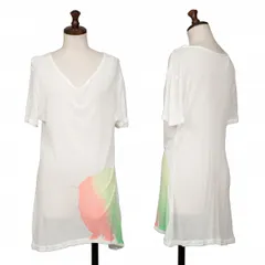 ヨウジヤマモト ファムYohji Yamamoto FEMME にじみインクプリントシースルーTシャツ 白2のサムネイル