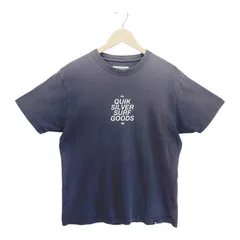 QUIKSILVER クイックシルバー 両面プリントTシャツ M ブラック SURF GOODS ルーズフィット 半袖 ロゴT サーフ スケーター ストリート フェード 古着 オーバーサイズ ビッグシルエット メンズ レディース ユニセックス アメカジ