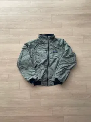 80s patagonia パタゴニア シェル Synchilla（シンチラ） デカTAG ブルゾン ジャケット グレー グリーン rare