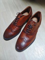 Cole haan ブラウン レザー ウィングチップシューズ 10.5 28cm - メルカリ