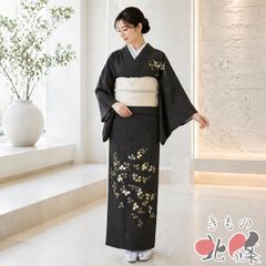正絹訪問着 絞り 刺繍 舞蝶梅文 金彩 ⑩( 黒留袖、紬、袋帯なども出品