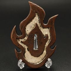 日本刀装具 刀鍔 炎図 XG130 銅地 金工 細工 鍔 つば 居合用 刀剣美術