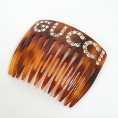 GUCCI グッチ ラインストーン ロゴ バレッタ ヘアクリップ ヘアピン