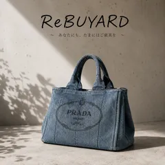 PRADA カナパ デニムトートバッグ　M　使用感あり　角縫い補修済のサムネイル