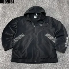 アディダス ブラック フード ウィンドブレーカー ジャケット XL 0509