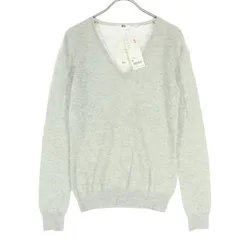 美品 UNIQLO ユニクロ カシミヤ 長袖 Vネック セーター S グレー レディース 古着