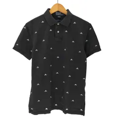 ポロバイラルフローレン Polo by RALPH LAUREN 90~00s スカル 総柄 刺繍 半袖 ポロ ポニー無し CUSTOM FIT メンズ import：L 