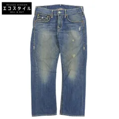 TRUE RELIGION　トゥルーレリジョン　美品 ストレート ダメージデニムパンツ ボトムス メンズ インディゴ 32　32のサムネイル