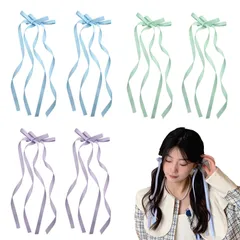 新品 PAVIKE ヘアピン可愛い リボン 髪飾り(3色 6個セット) リボン ヘアクリップ 髪飾り リボン 可愛い 青 緑 紫 子供 レディース 成人式 ヘッドドレス 入学式 卒業式 誕生日 結婚式 おしゃれなヘアピン