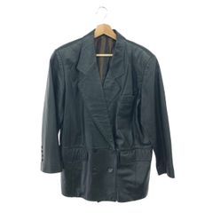 GIANNI VALENTINO 羊革 レザー ジャケット ブラック - メルカリ
