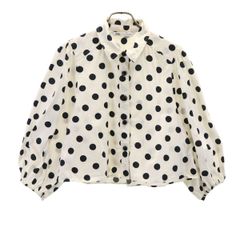 完売品 新品 ZARA ドット柄 パフジャケット ライトアウター - メルカリ