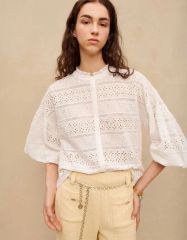 希少✨Meryll Rogge メリルロッゲ プリーツカットソー 花柄ストレッチ