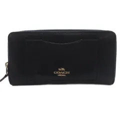 コーチ COACH 長財布 ウォレット ネイビー 紺色 ロゴ ジップアラウンド フロントポケット /MX ■GY99