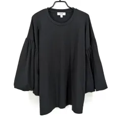 コス レディース 春夏 バルーンスリーブ ルーズフィット レーヨン混 Tシャツ ブラックL (HU44221)のサムネイル